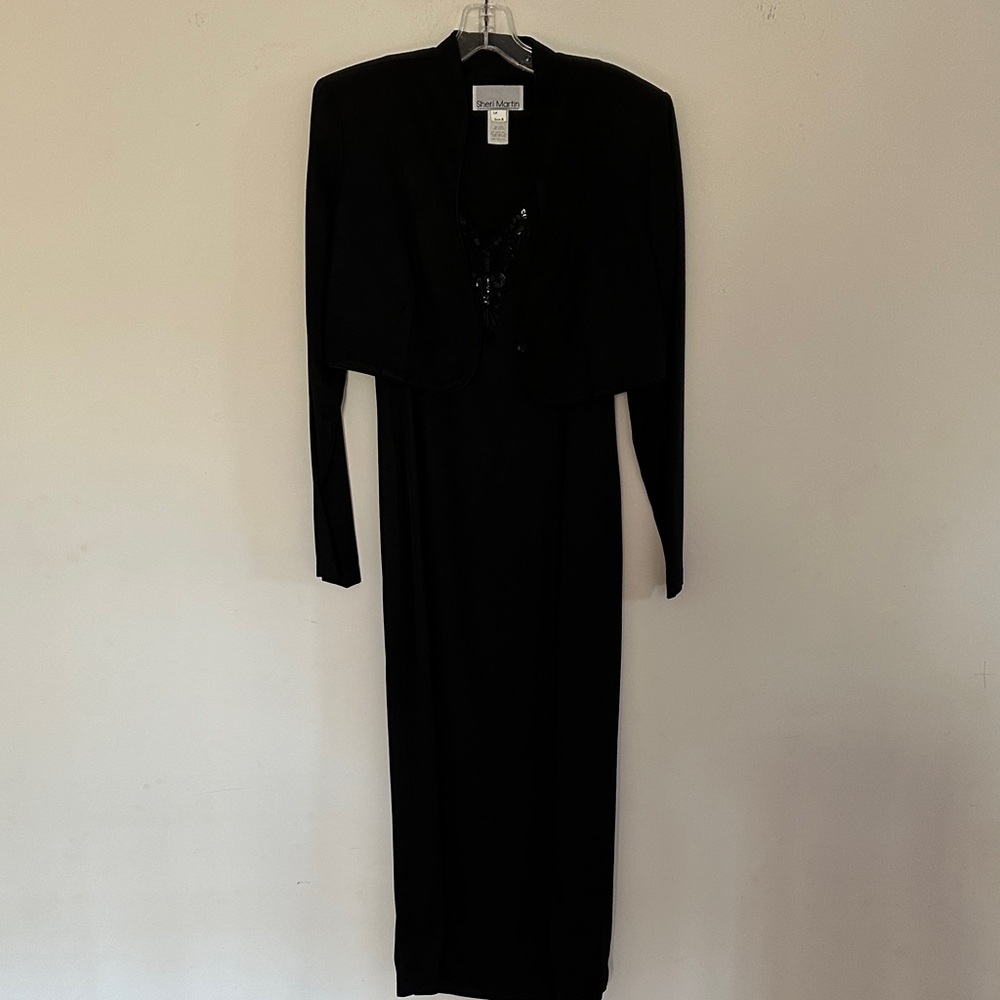 Sheri Martin Elegant Black Long Sleeve Dress with Jacket